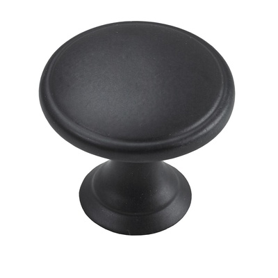 Furniture knob, Ø 32 x 29 mm, die-cast zinc, black