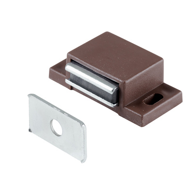 Loqueteaux magnétiques 4 kg, Contre-plaque rigide, 40 x 13 x 22 mm, brun