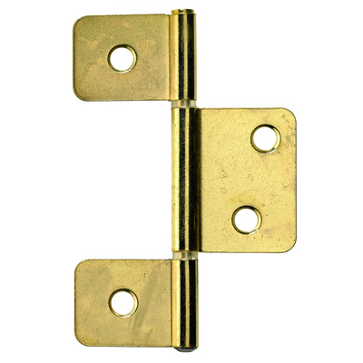 Louvre door hinge, 90 x 29 x 1,2 mm, steel, brass plated