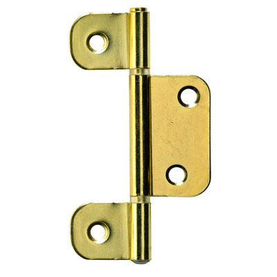 Louvre door hinge, 81 x 22 x 1,2 mm, steel, brass plated