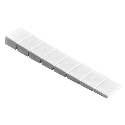 Furniture levelling wedge for snapping off, 8 x 20 x 100 mm, plastic, white