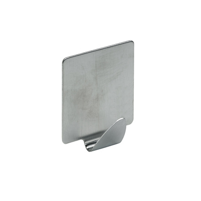 Hook self adhesive, 35 x 41 x 20 mm, steel stainless steel look