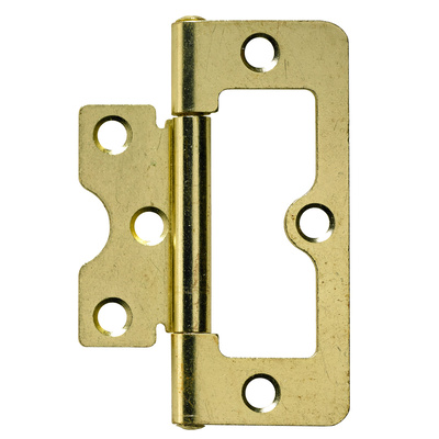 Louvre door hinge, 75 x 32 x 1,5 mm, steel, brass plated