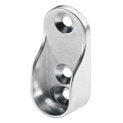 Pour tubes de penderie oval, Ø 15 / 30 mm, Zamak chromé