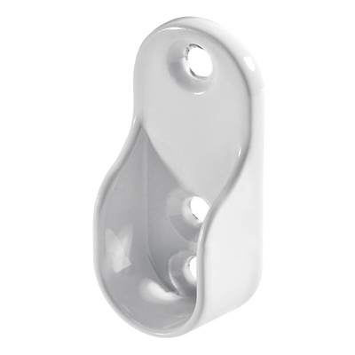 Pour tubes de penderie oval, Ø 15 / 30 mm, Zamak blanc