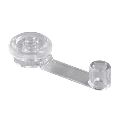 Self adhesive door stop &amp; holder, Ø 19/40 mm, 20 - 22,5 x 104 mm, plastic, transparent