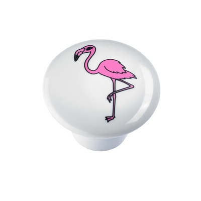 Bouton de meuble, Plastique, blanc, rose
