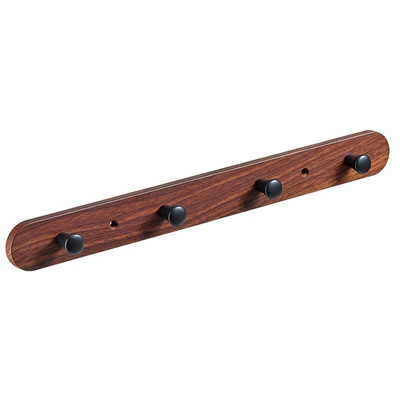 Clothes rail, 4 hooks, 380 x 40 x 30 mm, plastic marsh oak look