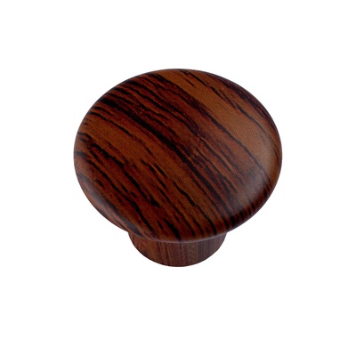 Bouton de meuble, Plastique, aspect chêne de tourbière