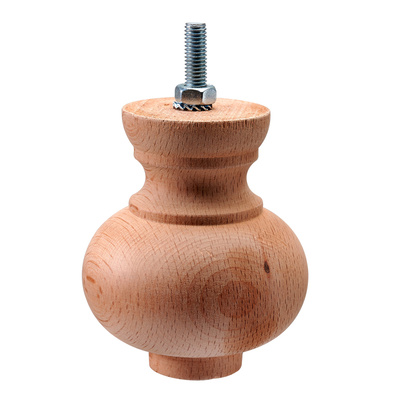 Pied de meuble "Elde", 94 x Ø 83 mm, Bois, Hêtre, brut