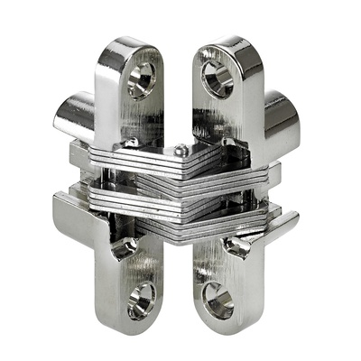 Intake hinge, 43 x 12 x 17,5 mm, die-cast zinc, nickel plated
