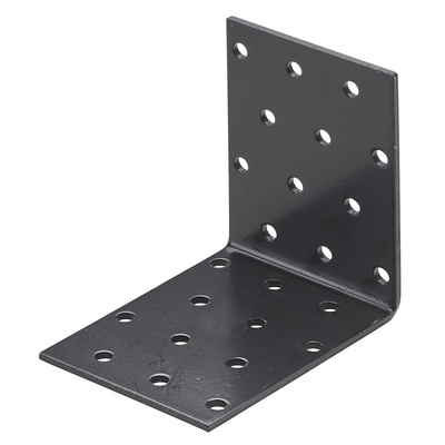 Équerre de chaise, 82 x 82 x 60 x 2 mm, Acier, noir