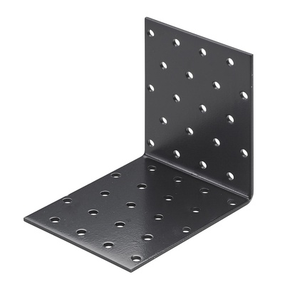 Équerre de chaise, 102 x 102 x 80 x 2 mm, Acier, noir