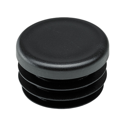 Push in glider for round tubes, Ø 25 mm, plastic, black