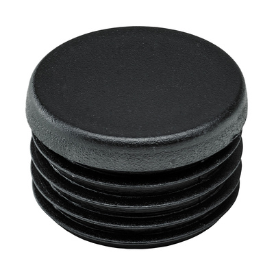 Push in glider for round tubes, Ø 30 mm, plastic, black