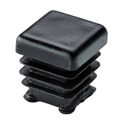 Push in glider for rectangular tube, 15 x 15 mm, plastic, black