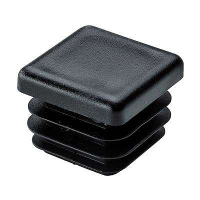 Plug in glides for square tubes, 20 x 20 mm, plastic, black