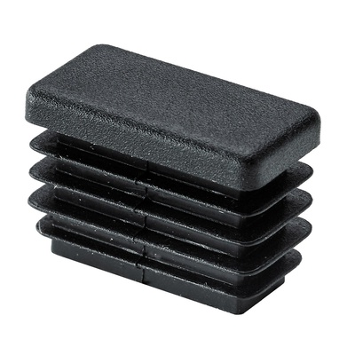 Push in glider for rectangular tube, 20 x 10 mm, plastic, black