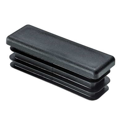 Push in glider for rectangular tube, 60 x 20 mm, plastic, black