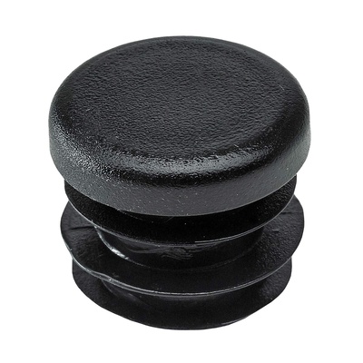 Push in glider for round tubes, Ø 15 mm, plastic, black
