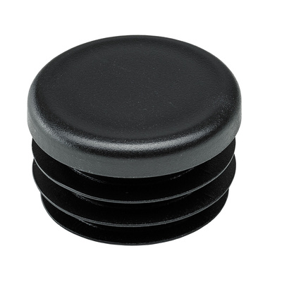 Push in glider for round tubes, Ø 25 mm, plastic, black