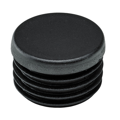 Push in glider for round tubes, Ø 30 mm, plastic, black