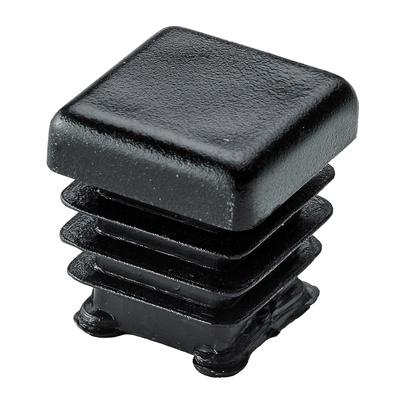 Push in glider for rectangular tube, 15 x 15 mm, plastic, black