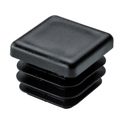 Plug in glides for square tubes, 20 x 20 mm, plastic, black