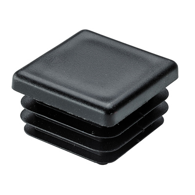 Plug in glides for square tubes, 25 x 25 mm, plastic, black