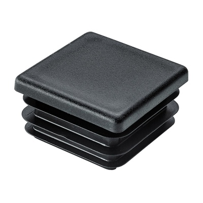 Plug in glides for square tubes, 40 x 40 mm, plastic, black