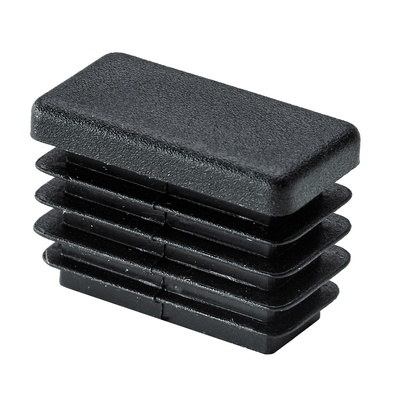 Push in glider for rectangular tube, 20 x 10 mm, plastic, black