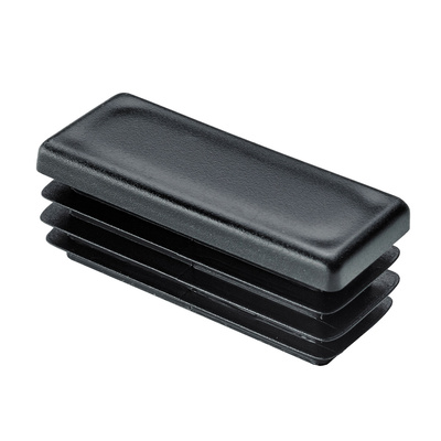 Push in glider for rectangular tube, 50 x 20 mm, plastic, black
