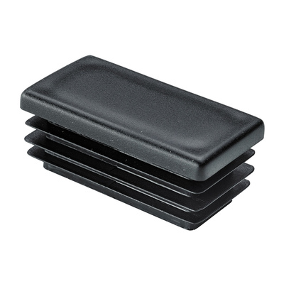 Push in glider for rectangular tube, 50 x 25 mm, plastic, black