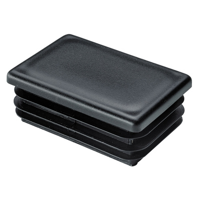Push in glider for rectangular tube, 60 x 40 mm, plastic, black