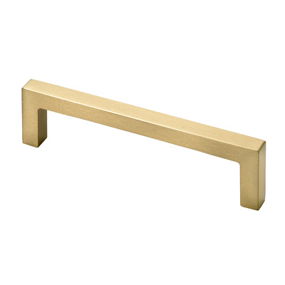 Furniture Handle, ◘──◘ 96 mm, 105 x 8 x 28 mm, aluminium, gold coloured, brushed