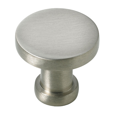 Furniture knob, Ø 26 x 24 mm, aluminium, stainless steel look