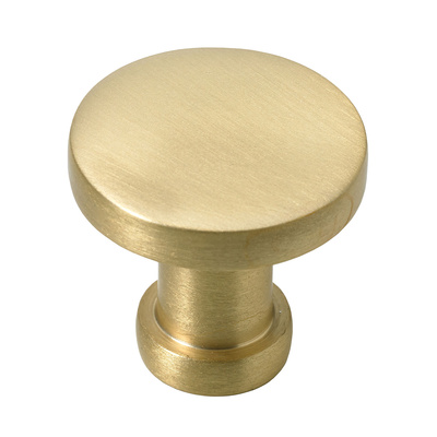 Furniture knob, Ø 26 x 24 mm, aluminium, gold coloured, brushed