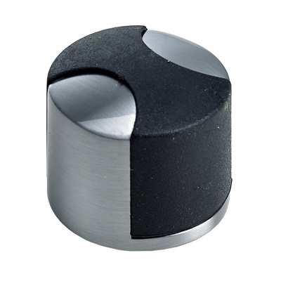 Stop-porte à coller ou à visser, Ø 34,5 x 30 mm, Acier, chromé mat