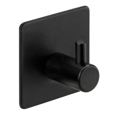 Adhesive hooks, self-adhesive, 45 x 45 x 28 mm, steel matt black