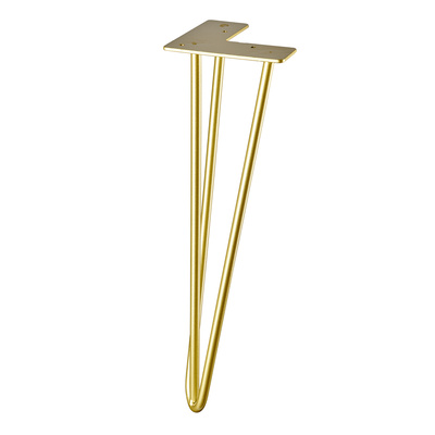 Tischbein "Hairpin", 400 x Ø 10 mm, Stahl, goldfarben
