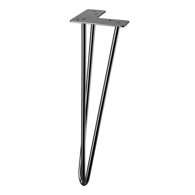 Tischbein "Hairpin", 400 x Ø 10 mm, Stahl, schwarz, matt