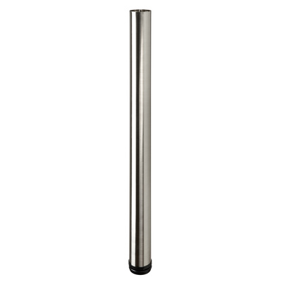 Table leg, 700 - 730 x Ø 60 mm, steel, stainless steel look