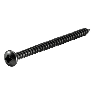 Panhead screws, PZ, Ø 4 x 60 mm, steel, black