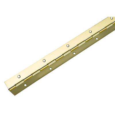 Charnière à piano, 420 x 32 x 0,6 mm, Acier, laitonné