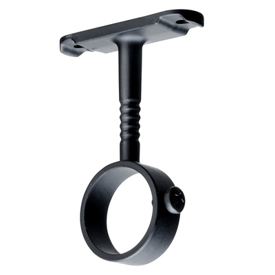 Support central de tube de penderie, rond, Ø 25 mm, Zamak noir