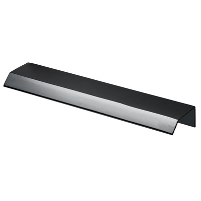 Furniture Handle, ◘──◘128, 177 x 18 x 35 mm, die-cast zinc, aluminium, black