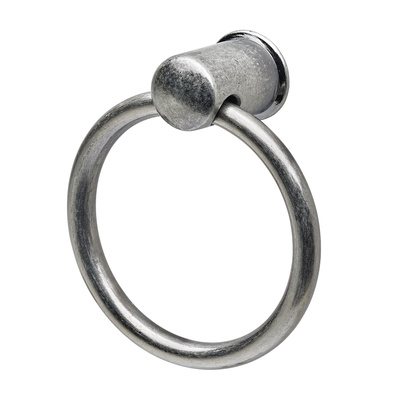Furniture knob, 60 x 64 mm, die-cast zinc, silver coloured, burnished