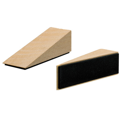 Wooden wedge with Anti-slip pad, 24 x 29 x 90 mm, beech, colourless