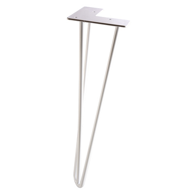 Tischbein "Hairpin", 400 x Ø 10 mm, Stahl, weiß, matt, lackiert