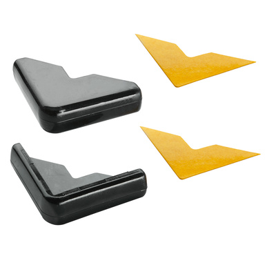 Self adhesive corner protectors, 30 x 30 x 8,5 mm, plastic, black
